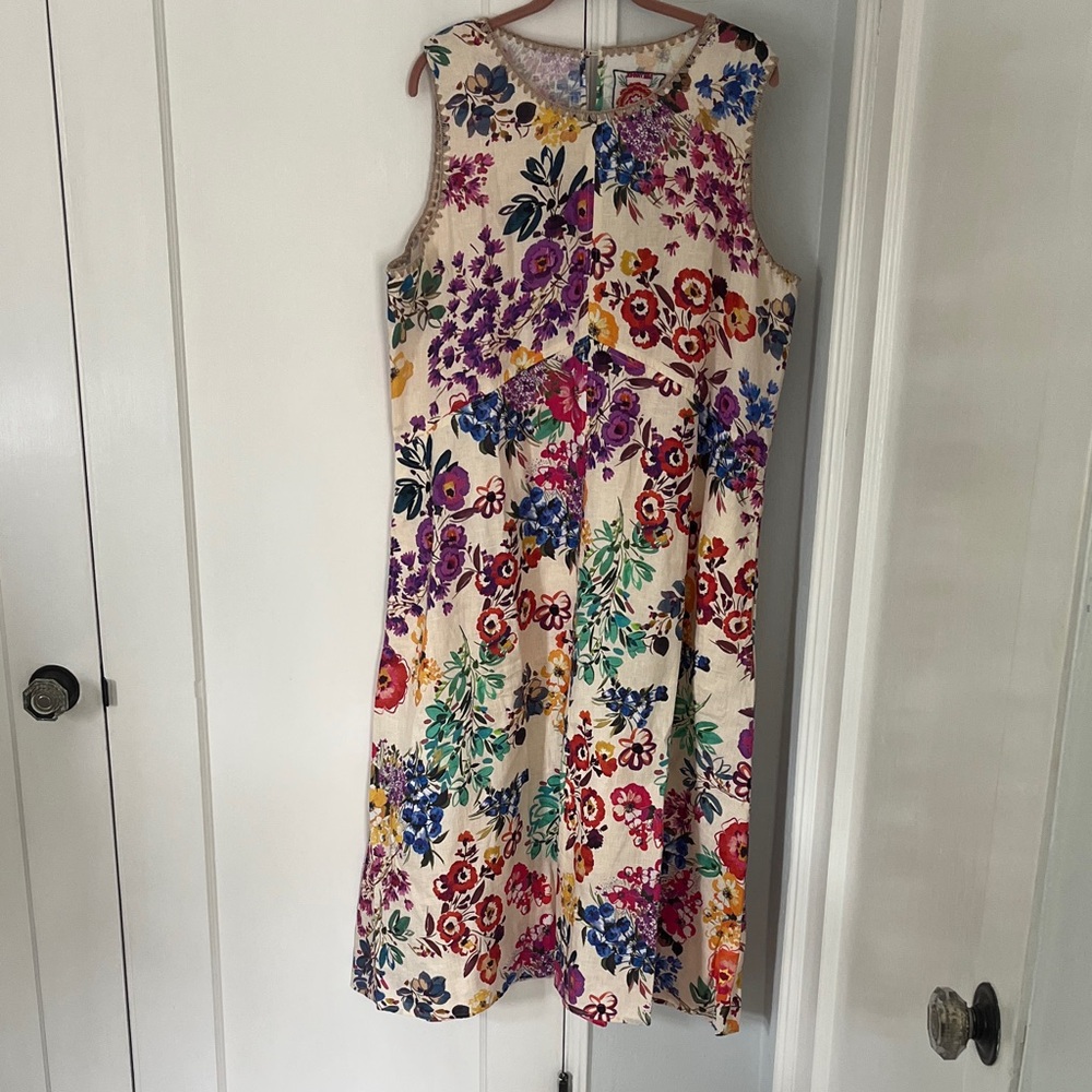 Johnny Was Multicolor Floral Midi Dress